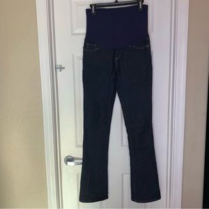 Pink Blush Maternity Dark Denim Jeans Full Belly Panel